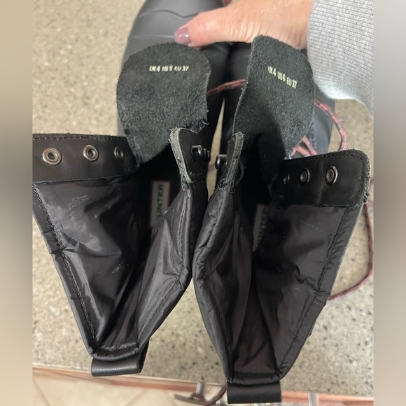 Hunter Women’s Quilted Lace Up All Weather Boots in Black Size 6 - Picture 9 of 9